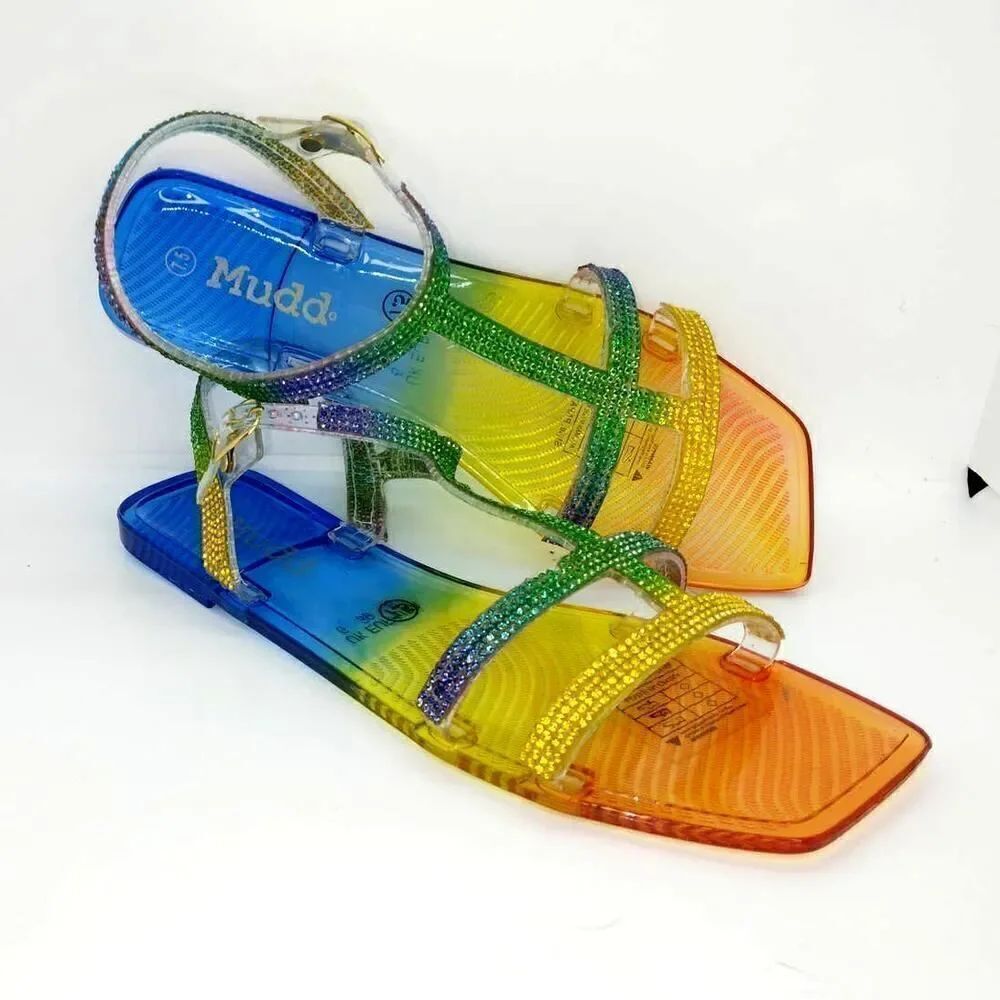 Mudd NEW Women's Rainbow See-Thru Sandals - sz. 7 1/2